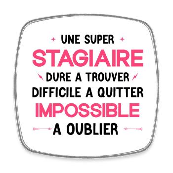Super Stagiaire - Cadeau de Depart - Magnet carré - blanc - Devant