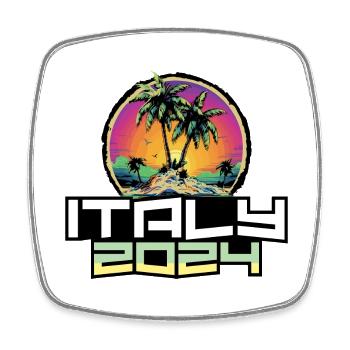 Italie 2024 Palmiers de vacances - Magnet carré - blanc - Devant