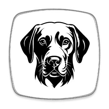 Labrador Hund Kopf - Viereckiger Kühlschrankmagnet - Weiß - Vorne