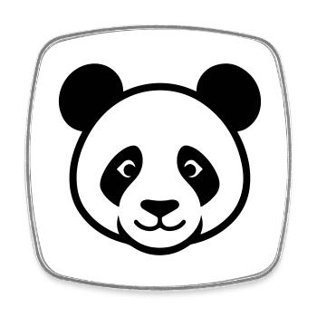 Panda Head - Square fridge magnet - white - Front