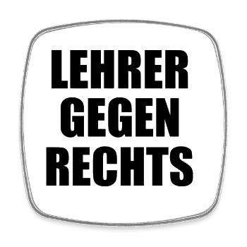 Lehrer gegen rechts - Viereckiger Kühlschrankmagnet - Weiß - Vorne