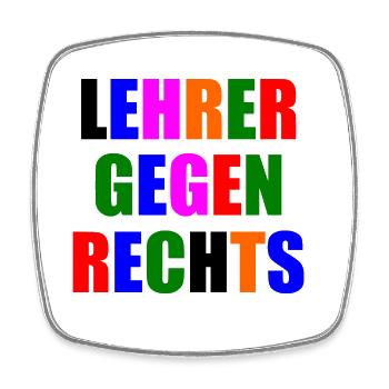 Lehrer gegen rechts - Viereckiger Kühlschrankmagnet - Weiß - Vorne