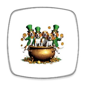 St. Patrick's Day Beagle I Irish Celebration - Viereckiger Kühlschrankmagnet - Weiß - Vorne