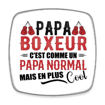 Papa Boxer Humor Coach Boxer Geschenk - Viereckiger Kühlschrankmagnet - Weiß - Vorne