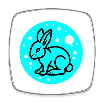 Hase Ostern Symbol - Viereckiger Kühlschrankmagnet - Weiß - Vorne