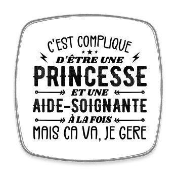 Princess and Caregiver - Square fridge magnet - white - Front