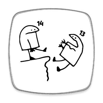 14 Jahre alt Geschenkidee Humor Geburtstag 14 Jahre alt - Viereckiger Kühlschrankmagnet - Weiß - Vorne