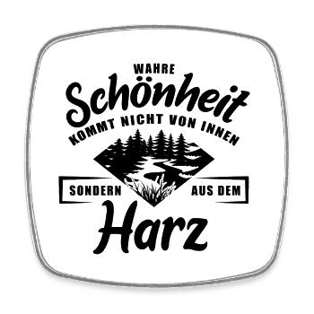 Wahre Schönheit kommt nicht von innen - Harz - Viereckiger Kühlschrankmagnet - Weiß - Vorne