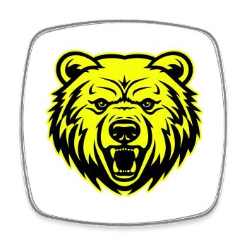 Bear Head Portrait Icon - Square fridge magnet - white - Front