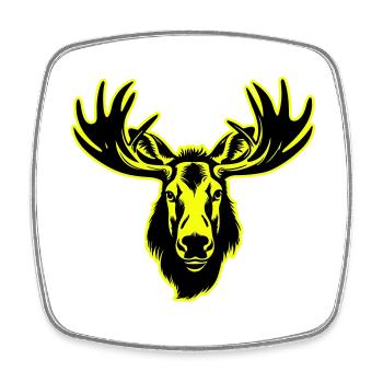 Moose Head Portrait Icon - Square fridge magnet - white - Front
