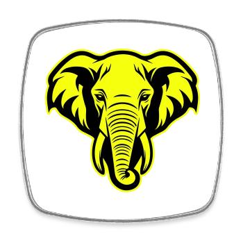 Elephant Head Portrait Icon - Square fridge magnet - white - Front