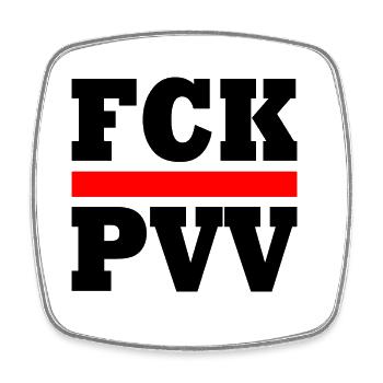 Fck pvv - Square fridge magnet - white - Front
