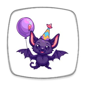 Chauve-souris Anniversaire Bébé - Magnet carré - blanc - Devant