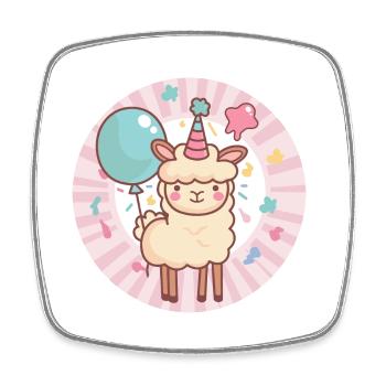 Alpaka Llama Geburtstag Baby - Viereckiger Kühlschrankmagnet - Weiß - Vorne