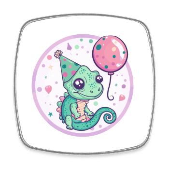 Chameleon Geburtstag Baby - Viereckiger Kühlschrankmagnet - Weiß - Vorne