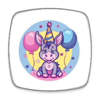 Esel Geburtstag Baby - Viereckiger Kühlschrankmagnet - Weiß - Vorne