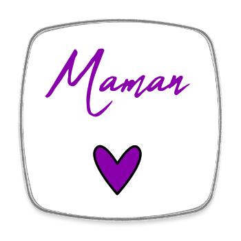 HAPPY BIRTHDAY. HEART. HAPPY MOTHER'S DAY. MOM. FEAST - Square fridge magnet - white - Front