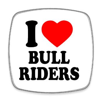 I love bull riders - Magnet carré - blanc - Devant