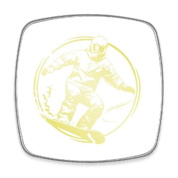 Snowboarding Man - Square fridge magnet - white - Front