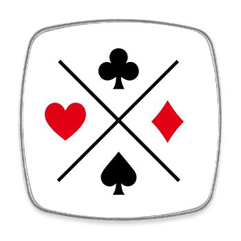 Card Game Symbols | Minimal | Multicolored - Square fridge magnet - white - Front