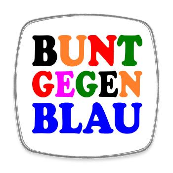 Bunt gegen rechts - afd - Viereckiger Kühlschrankmagnet - Weiß - Vorne