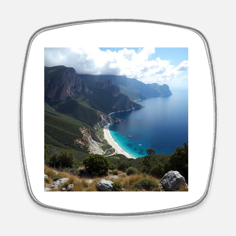 Landscape - Square fridge magnet - white