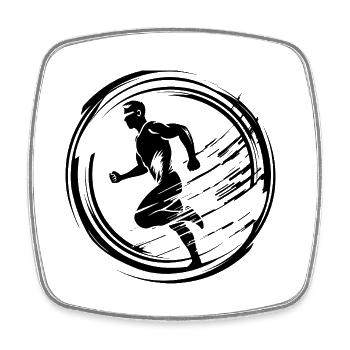 Laufen Joggen Marathon Sport - Viereckiger Kühlschrankmagnet - Weiß - Vorne