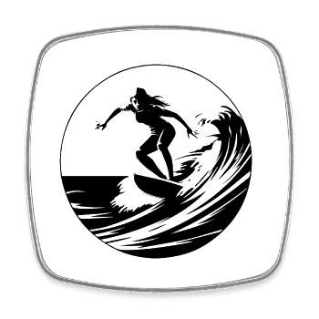 Surfeur Sport Surf - Magnet carré - blanc - Devant