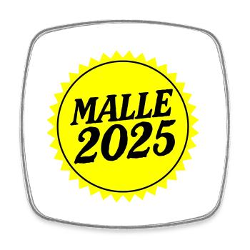 Malle 2025 - Viereckiger Kühlschrankmagnet - Weiß - Vorne
