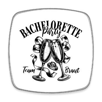 Bachelorette Party - Team Braut - Name eintragen - Viereckiger Kühlschrankmagnet - Weiß - Vorne