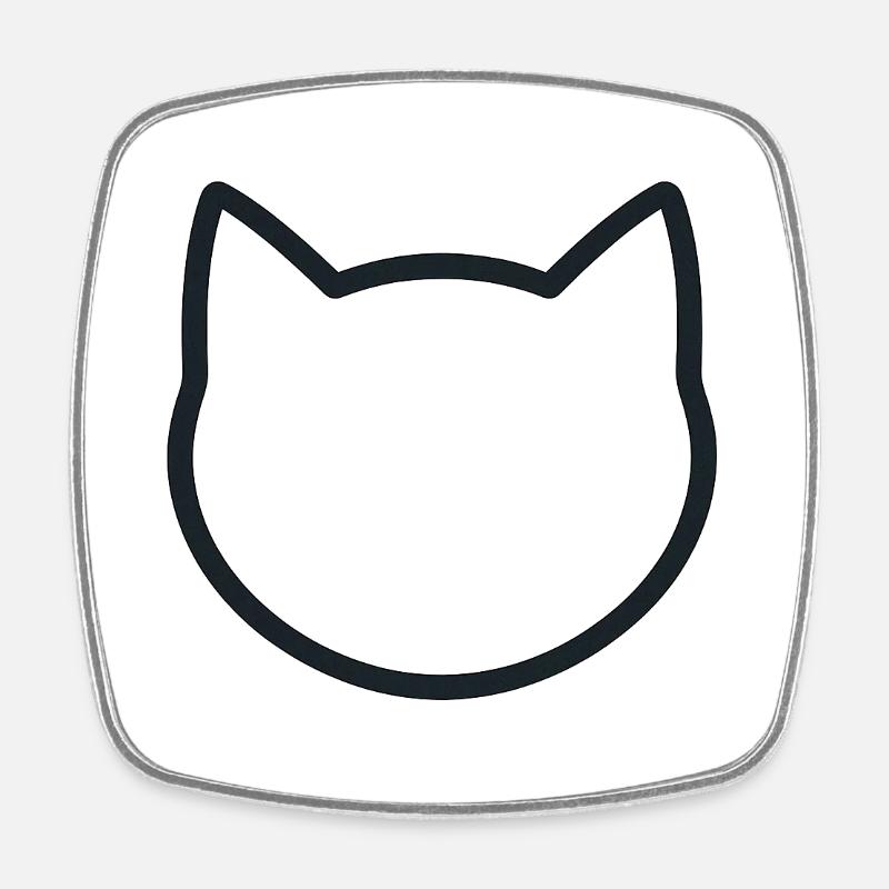 Minimalist Cat Silhouette Graphic - Square fridge magnet - white