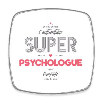 L authentique super psychologue - Magnet carré - blanc - Devant