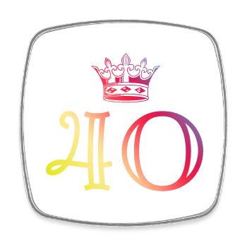 40 Couronne de numéros - Magnet carré - blanc - Devant