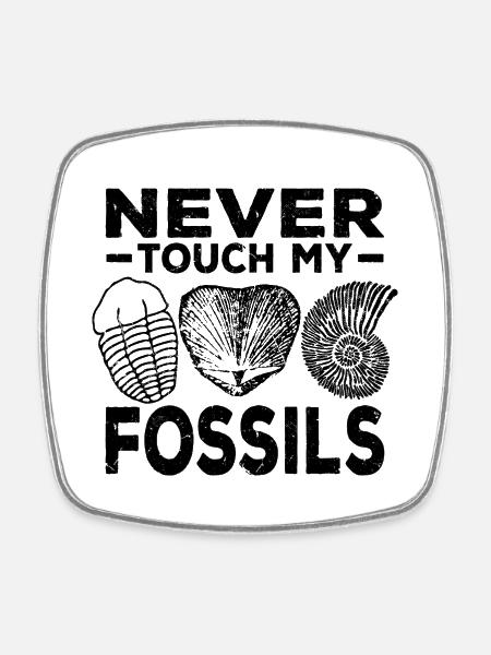 Fossilien Sammeln - Viereckiger Kühlschrankmagnet - Weiß