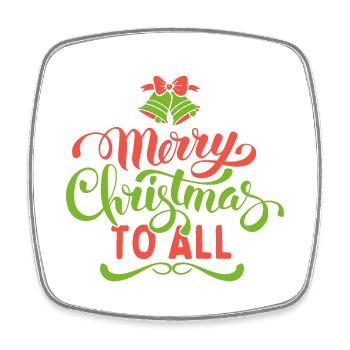 Weihnachten Typografie Merry Christmas to all - Viereckiger Kühlschrankmagnet - Weiß - Vorne