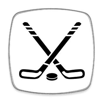 Ice hockey sticks - Square fridge magnet - white - Front