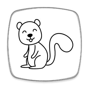 Squirrel Comic Animal - Square fridge magnet - white - Front