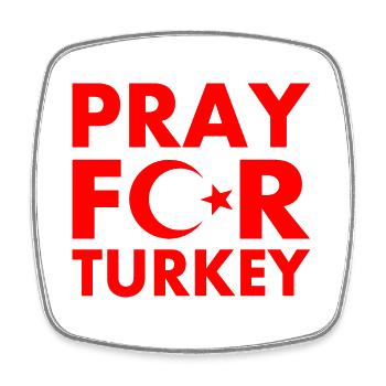 Pray for turkey - Viereckiger Kühlschrankmagnet - Weiß - Vorne