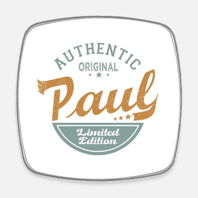 Paul name Gift Personalized Tshirt Paul - Square fridge magnet - white