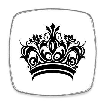 Krone Symbol - Viereckiger Kühlschrankmagnet - Weiß - Vorne