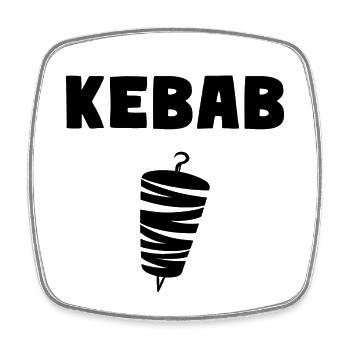 Kebab Grill Pide Kebab - Square fridge magnet - white - Front