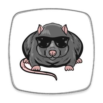 Rat - Square fridge magnet - white - Front
