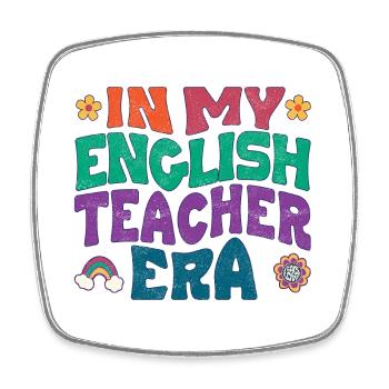 In my English teacher era - Viereckiger Kühlschrankmagnet - Weiß - Vorne
