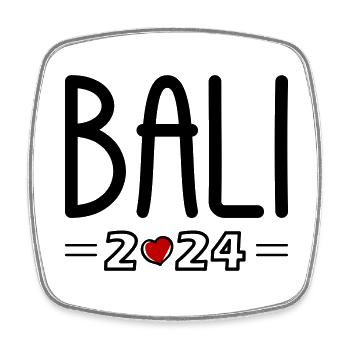 Bali 2024 Heart - Square fridge magnet - white - Front