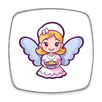 Fairy Baking Cooking Cute - Square fridge magnet - white - Front