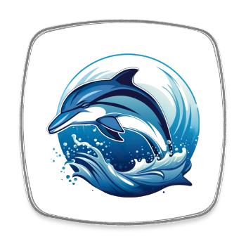 Delfin für einen Biologe Delphinliebhaber - Viereckiger Kühlschrankmagnet - Weiß - Vorne