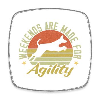 Wochenenden sind wie gemacht für Agility Hundetraining Agility - Viereckiger Kühlschrankmagnet - Weiß - Vorne