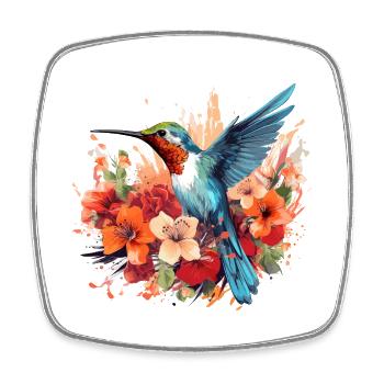 Bunter Kolibri Vogel für Ornithologe - Viereckiger Kühlschrankmagnet - Weiß - Vorne