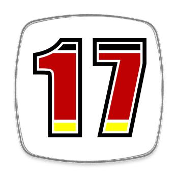 17 Numéro Allemagne Jersey - Magnet carré - blanc - Devant