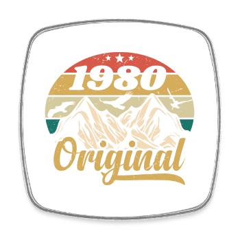 Original 1980 Vintage Anniversaire Cadeau 1980 - Magnet carré - blanc - Devant